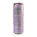 Purple energy drink can labeled 'Energy to Bloom' with cherry lime flavor on a white background