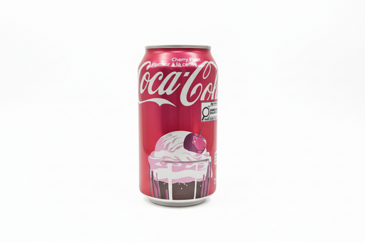 Coca-Cola Cherry Float can on a white background