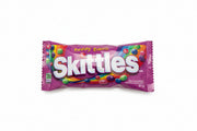 Skittles candy package on a white background