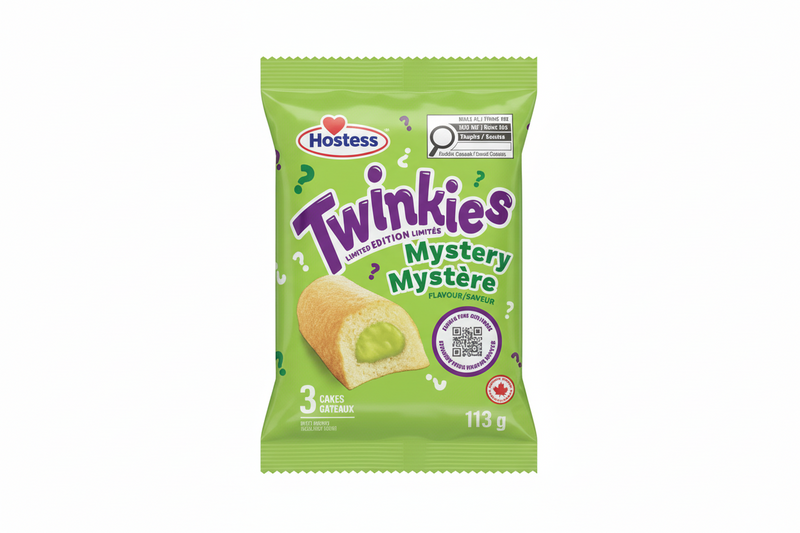Green package of Hostess Twinkies with a limited edition flavor label