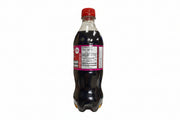 Soda bottle with a red cap and label on a white background