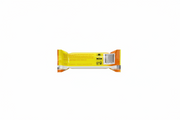 Yellow and orange snack bar package with a clear background