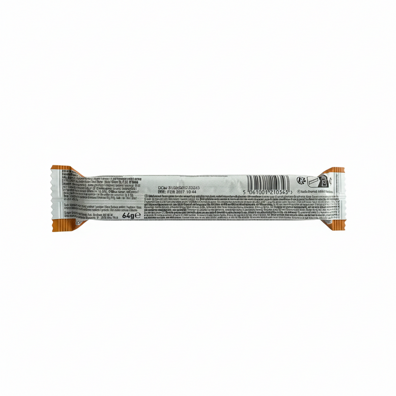 Bar of chocolate with a white background