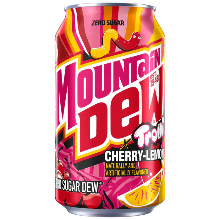Mountain Dew Trolli Cherry Lemon - Zero Sugar Flavoured Can 355ML - U.S Edition
