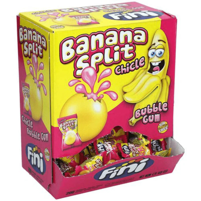 Fini Banana Split Bubble Gum 200 Individually Wrapped Pieces - U.K Edition